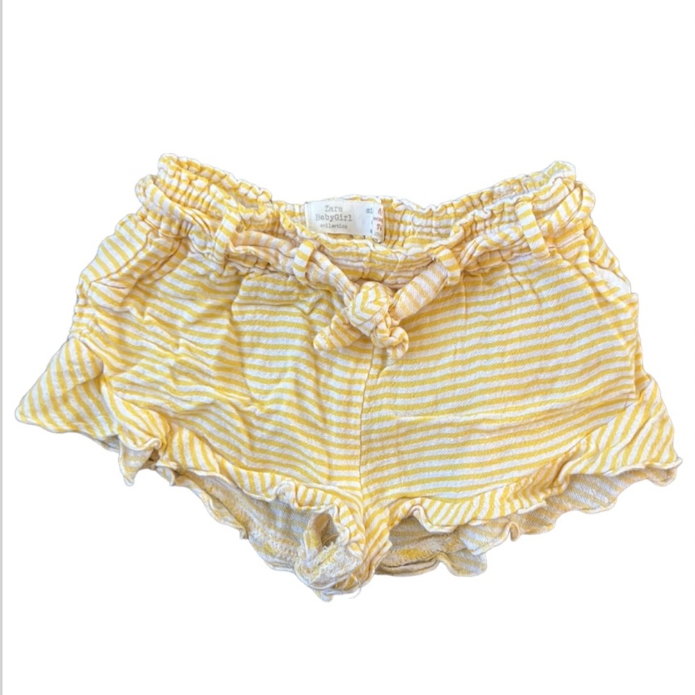 Zara baby striped yellow shorts